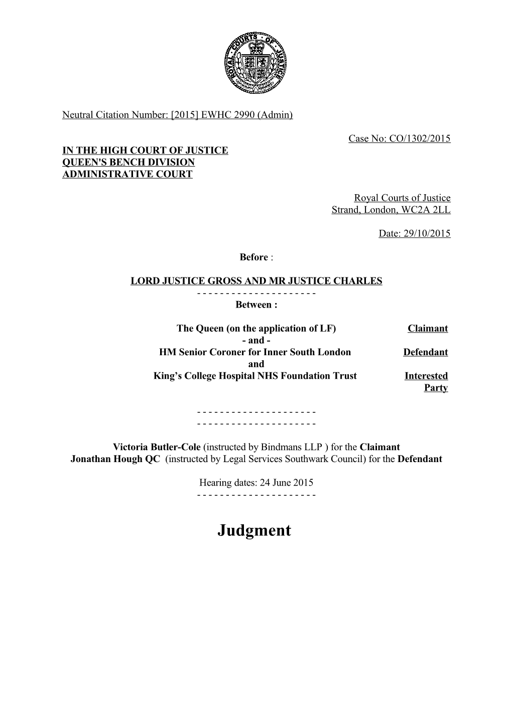 High Court Judgment Template s26