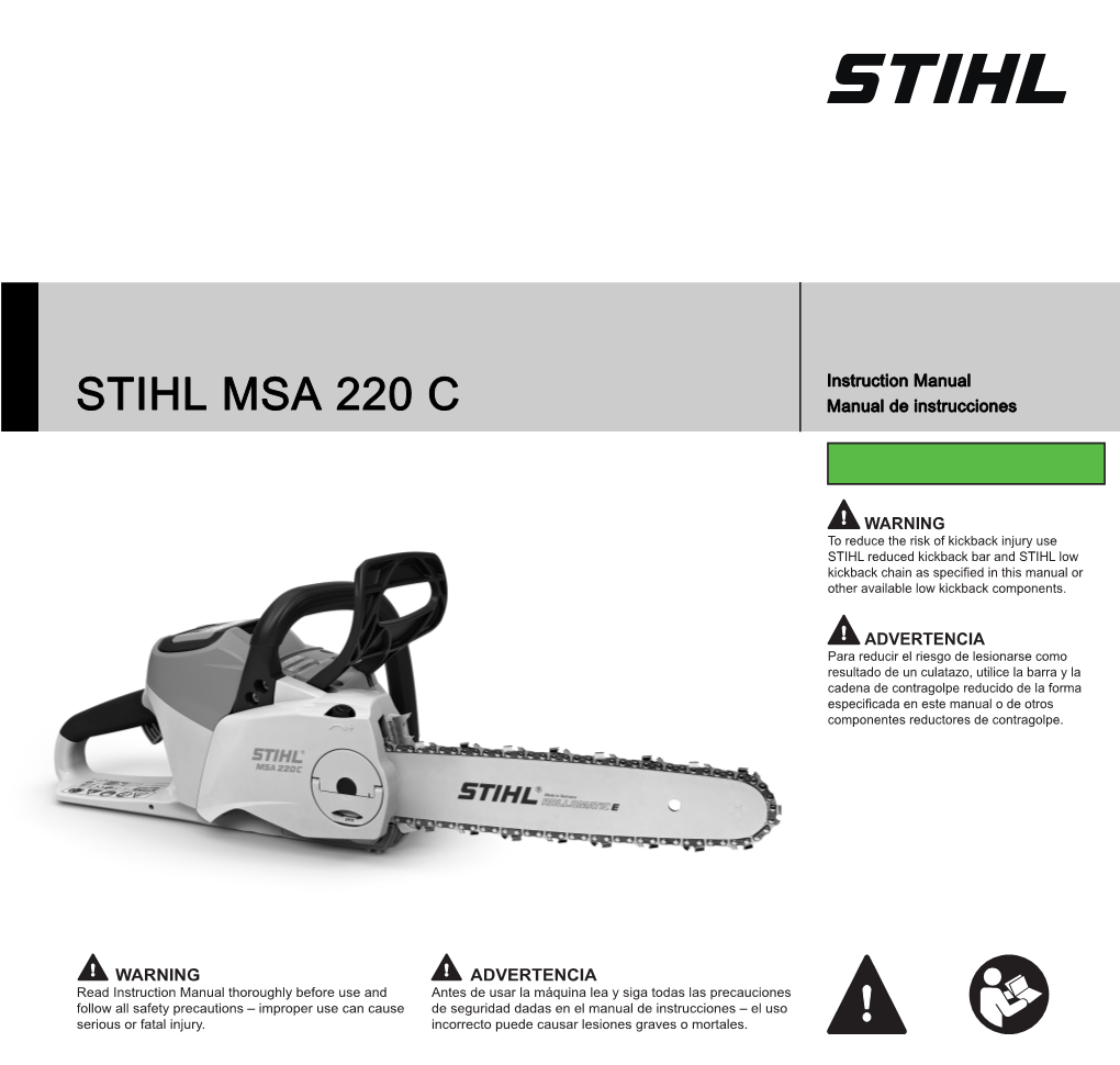 STIHL MSA 220 C Owners Instruction Manual