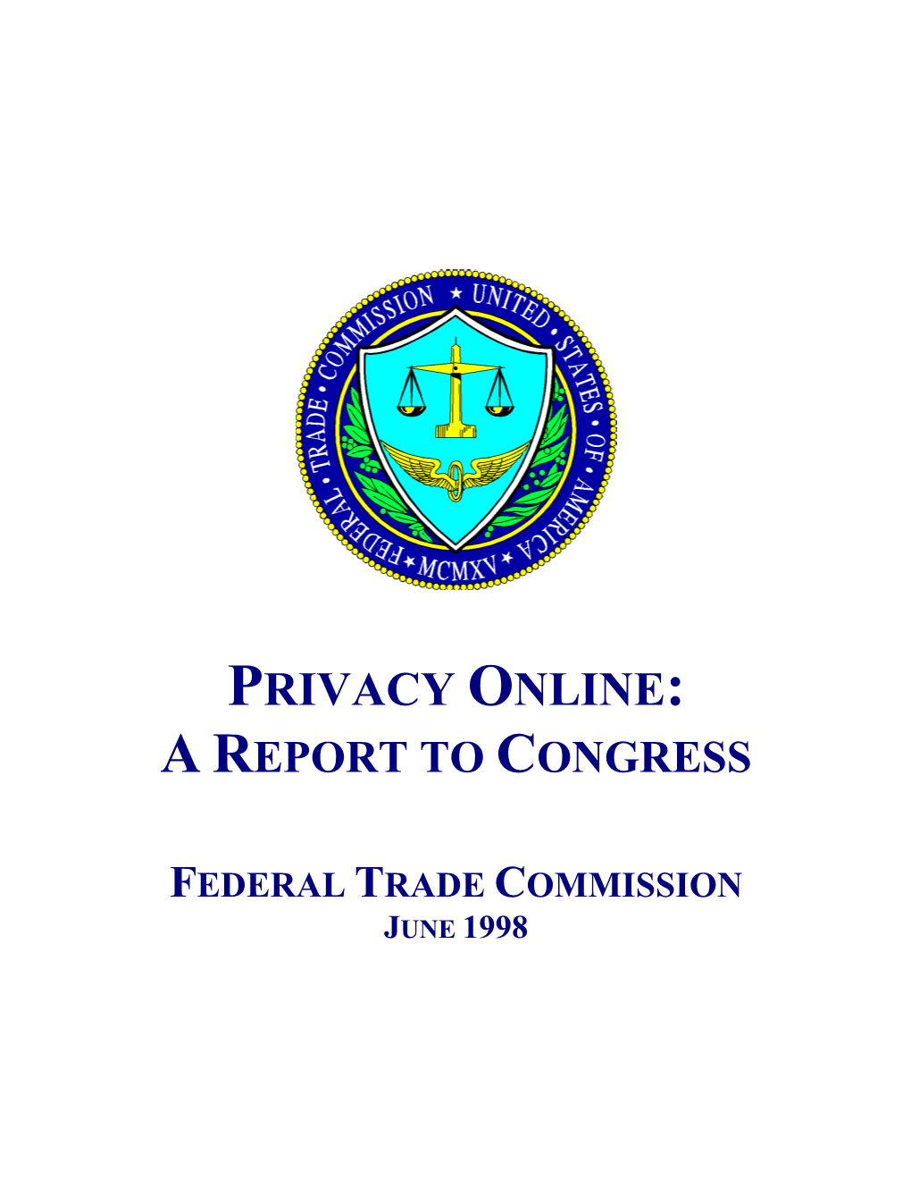 Privacy Online: a Report to Congress