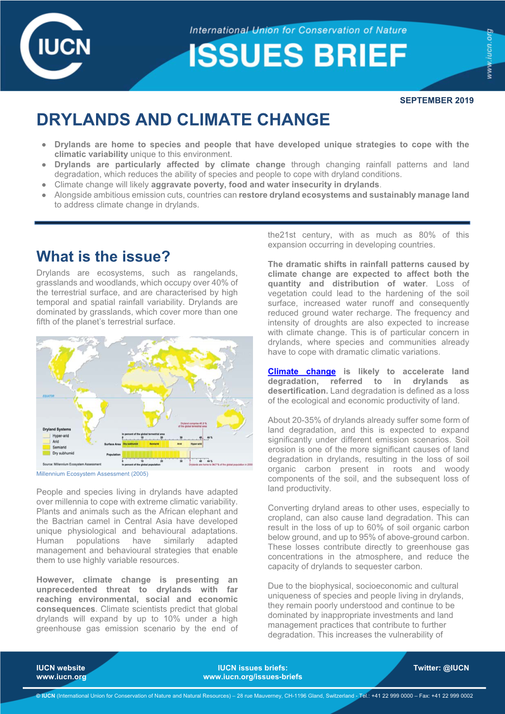 Issues Brief: Drylands and Climate Change