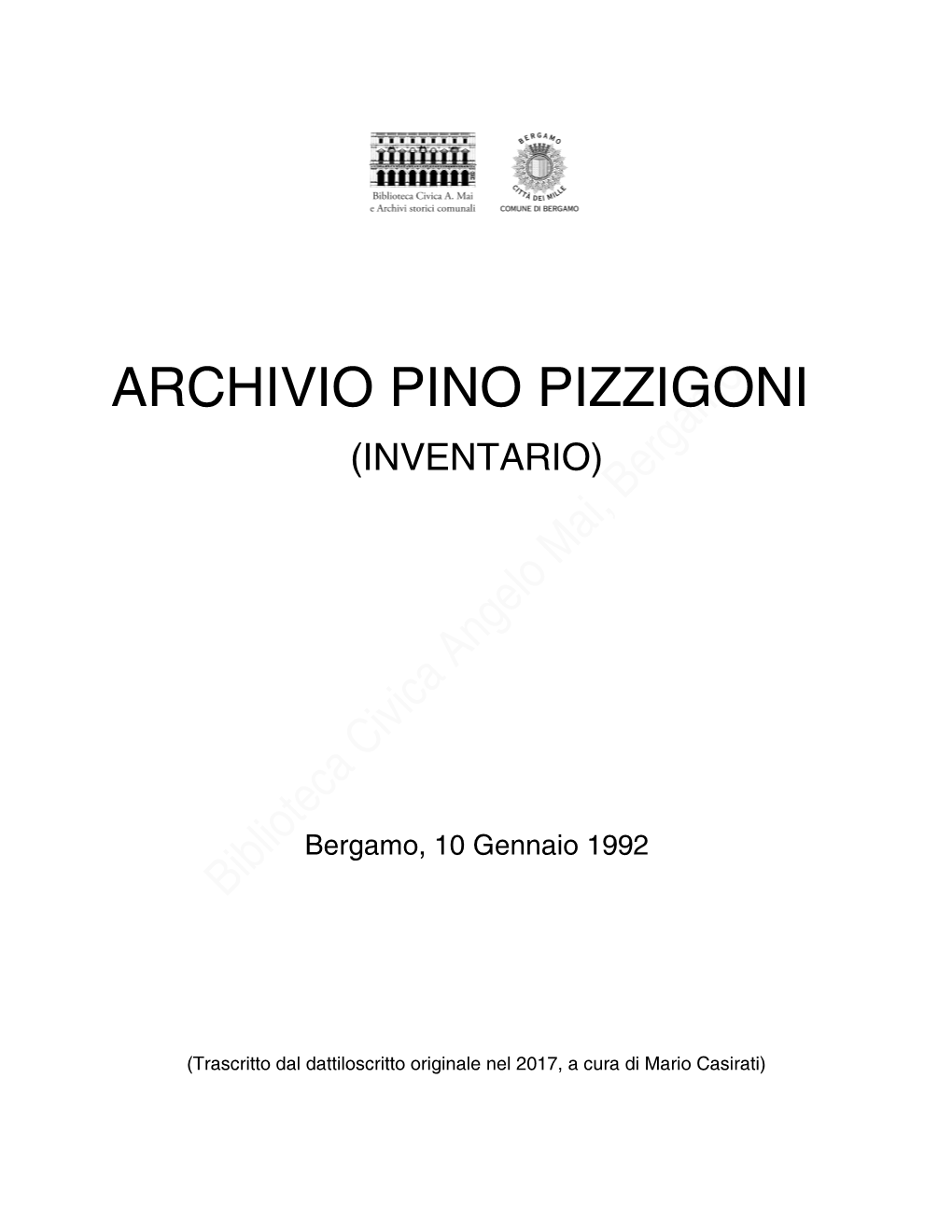 Archivio Pino Pizzigoni (Inventario)