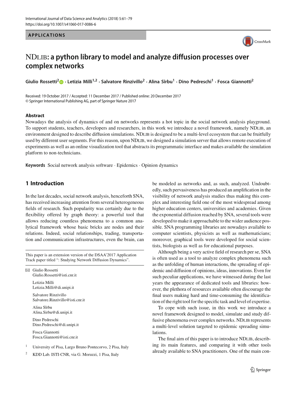 A Python Library to Model and Analyze Diffusion Processes Over Complex Networks