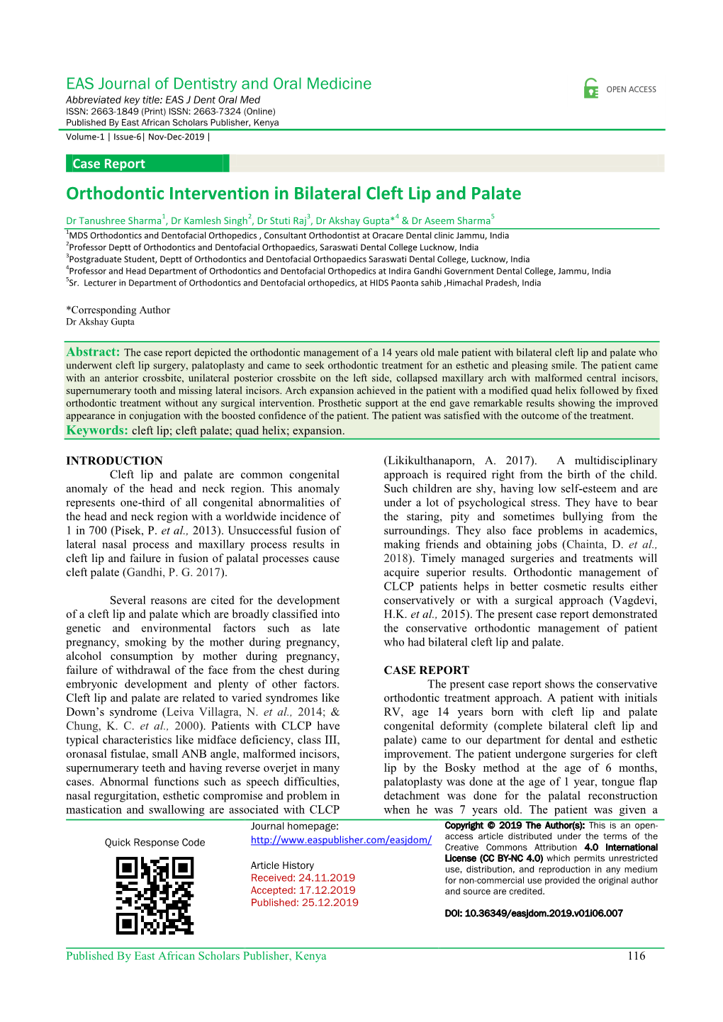 Orthodontic Intervention in Bilateral Cleft Lip and Palate