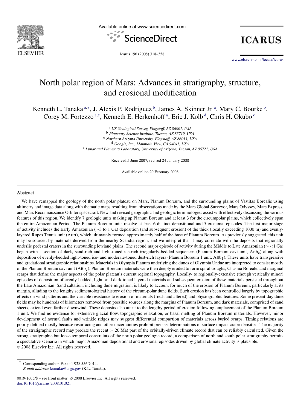 North Polar Region of Mars: Advances in Stratigraphy, Structure, and Erosional Modiﬁcation