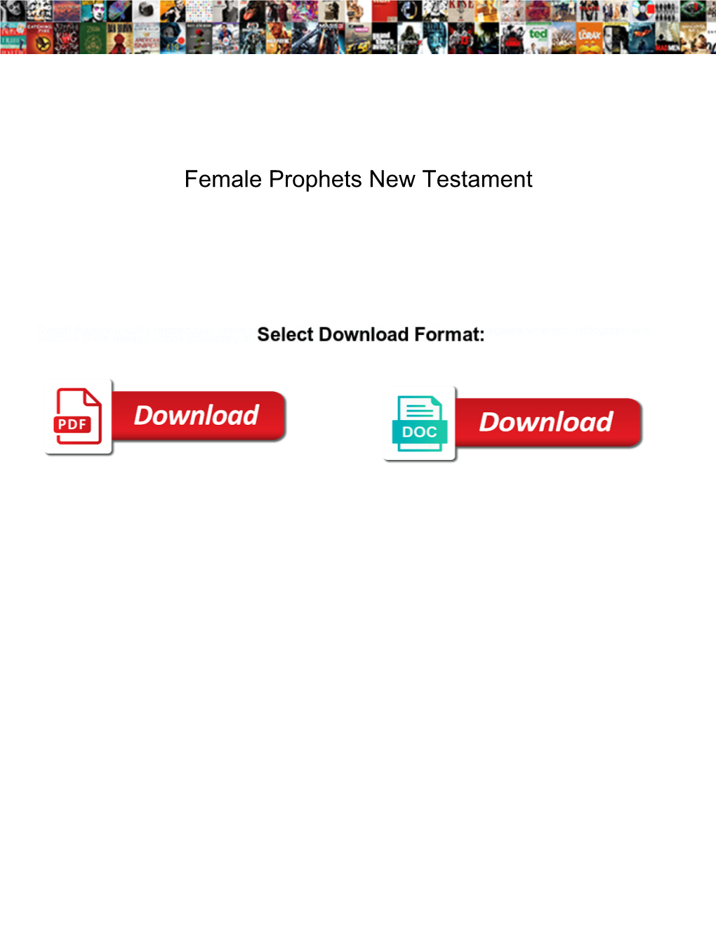 Female Prophets New Testament