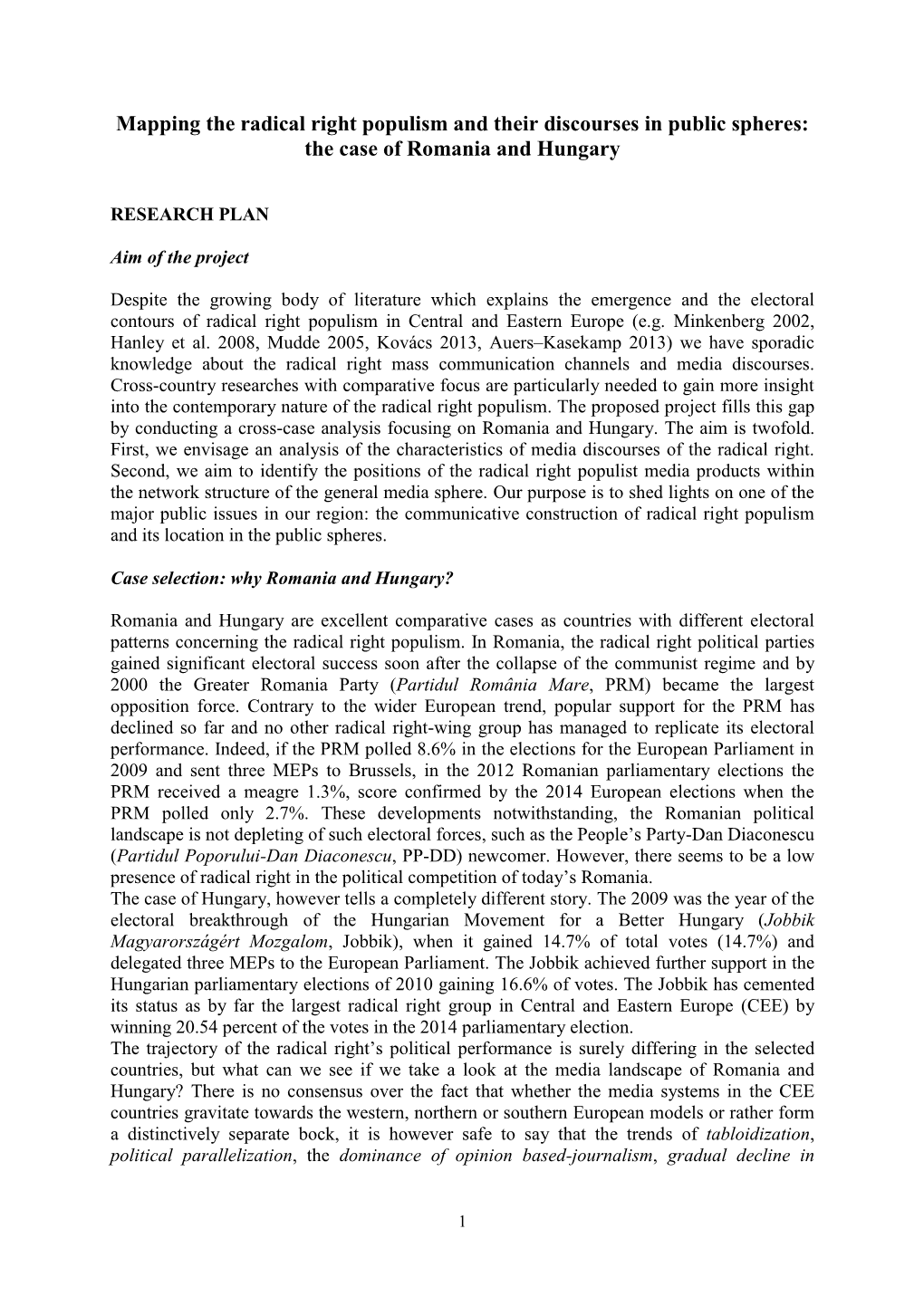 Mapping the Radical Right Populism and Their Discourses in Public Spheres: the Case of Romania and Hungary