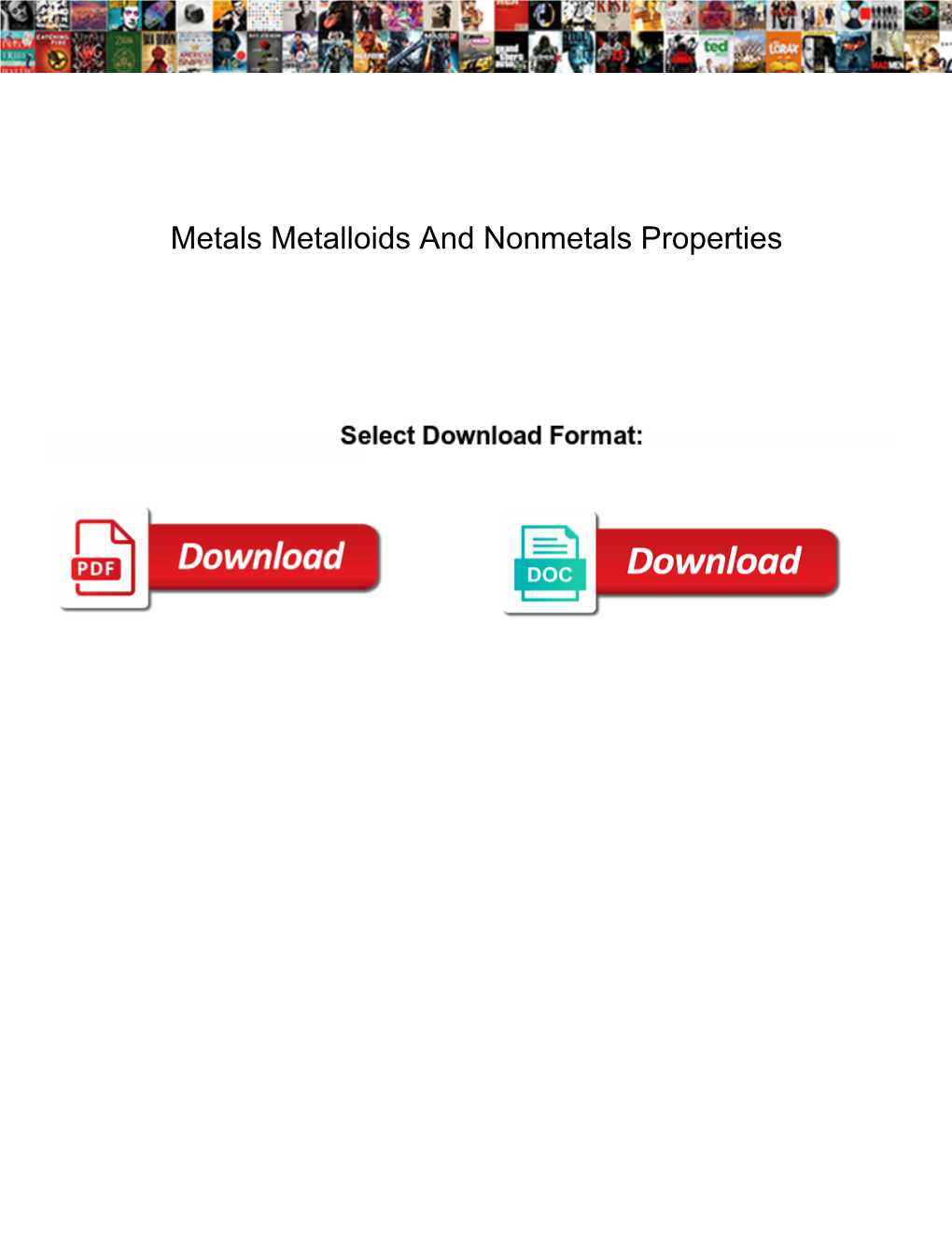 Metals Metalloids and Nonmetals Properties