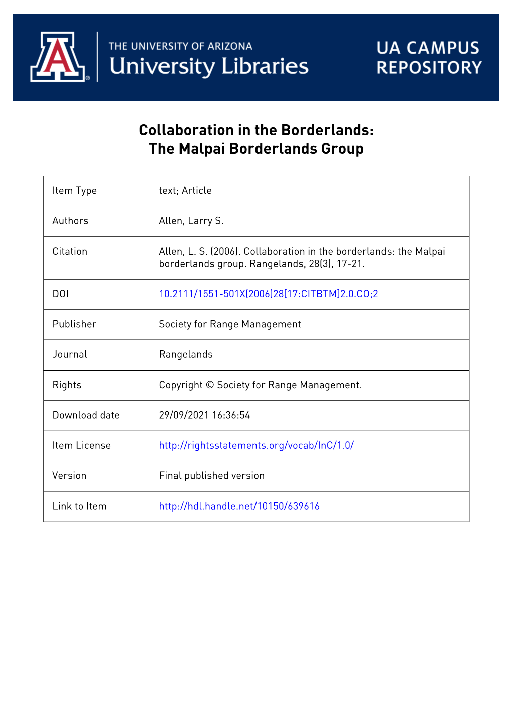 The Malpai Borderlands Group