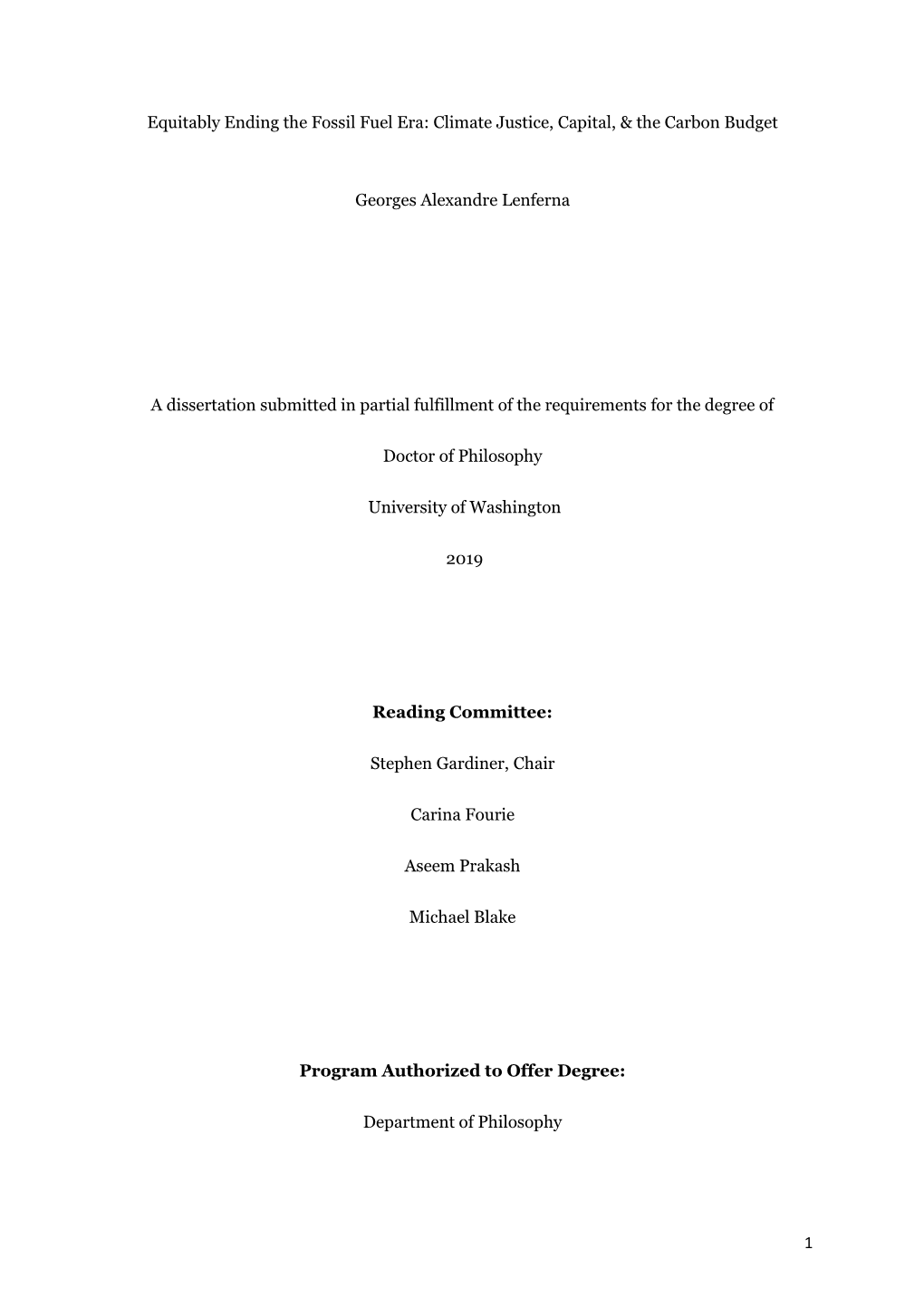 1 Equitably Ending the Fossil Fuel Era: Climate Justice, Capital, & The