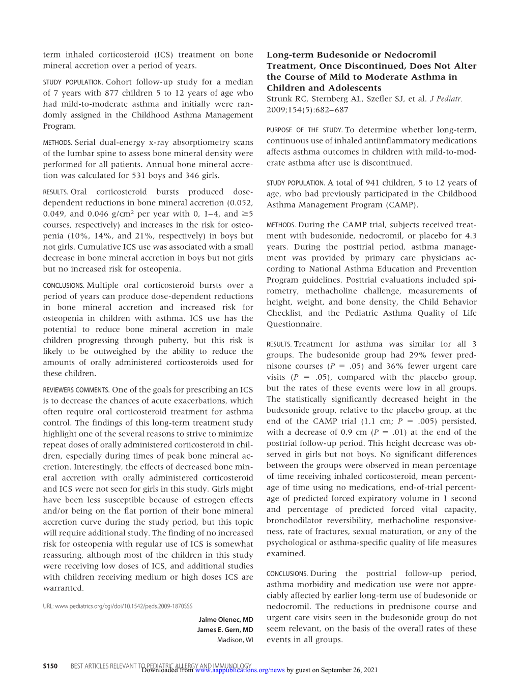 Long-Term Budesonide Or Nedocromil Mineral Accretion Over a Period of Years