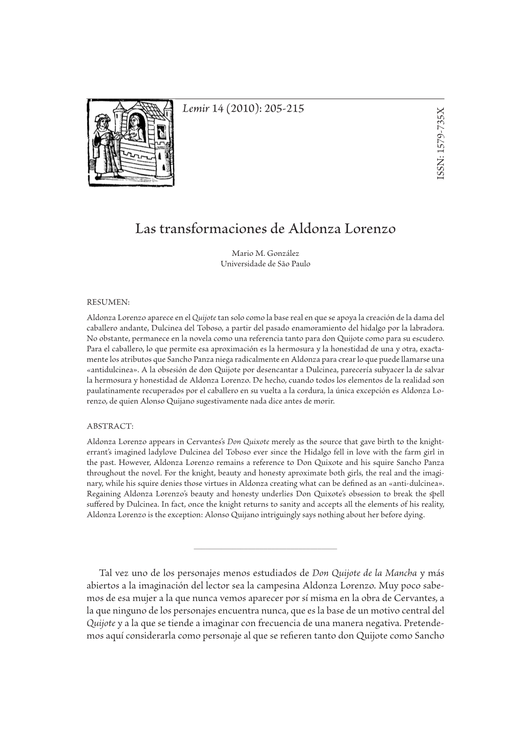 Las Transformaciones De Aldonza Lorenzo