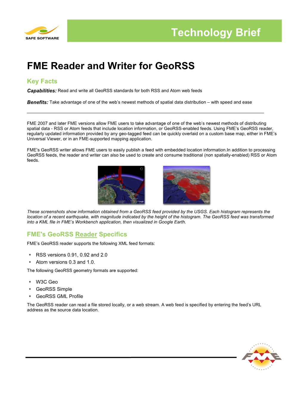 Technology Brief FME Reader and Writer for Georss