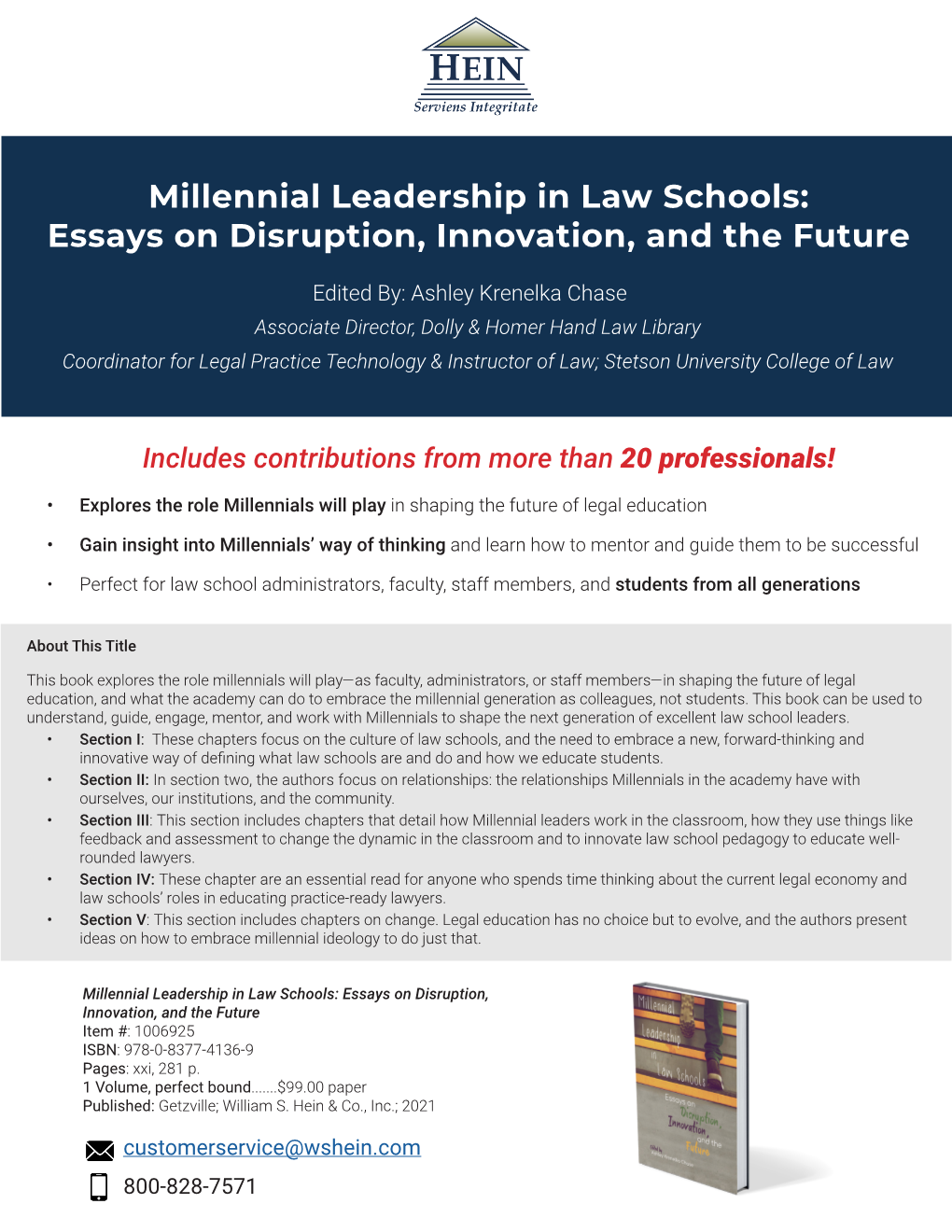 Millennial Leadership in Law Schools: Essays on Disruption, Innovation, and the Future