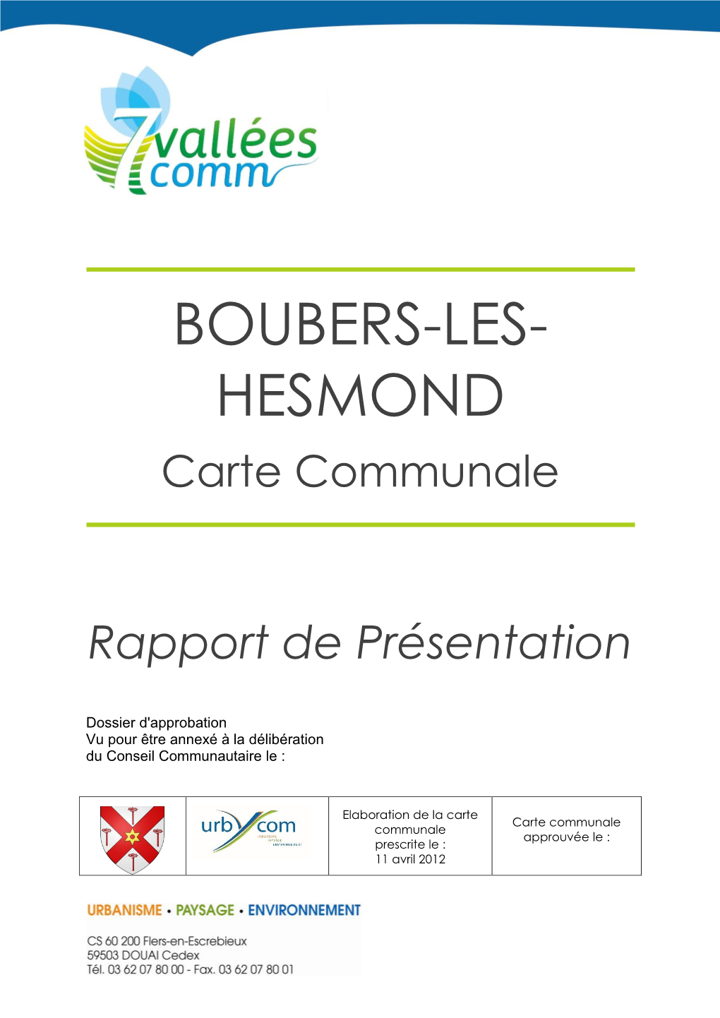 BOUBERS-LES- HESMOND Carte Communale