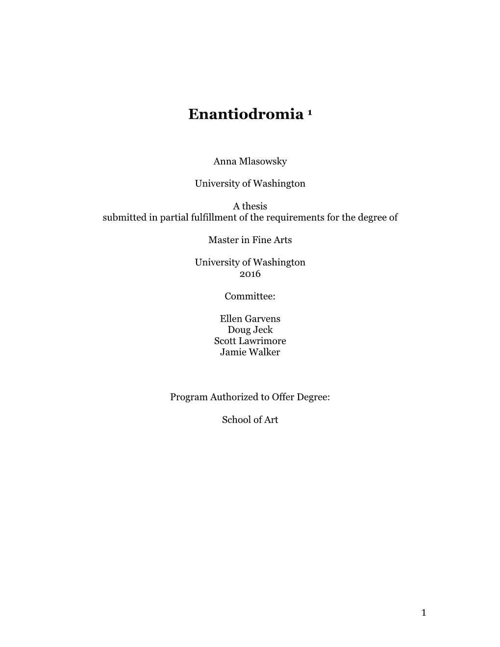 Enantiodromia 1