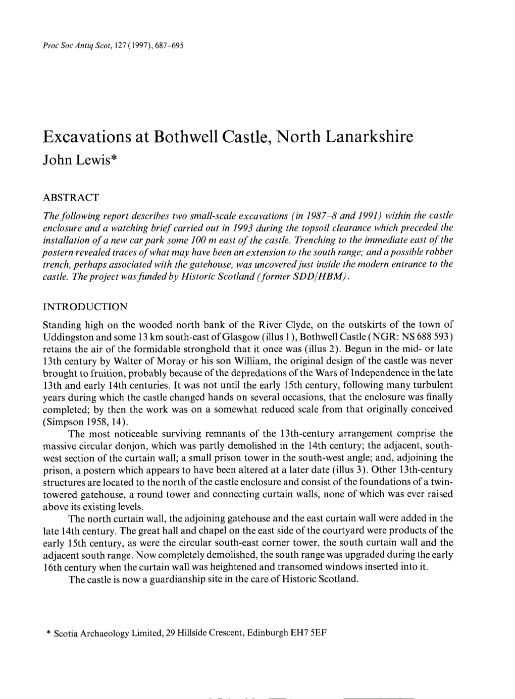 Excavations at Bothwell Castle, North Lanarkshire