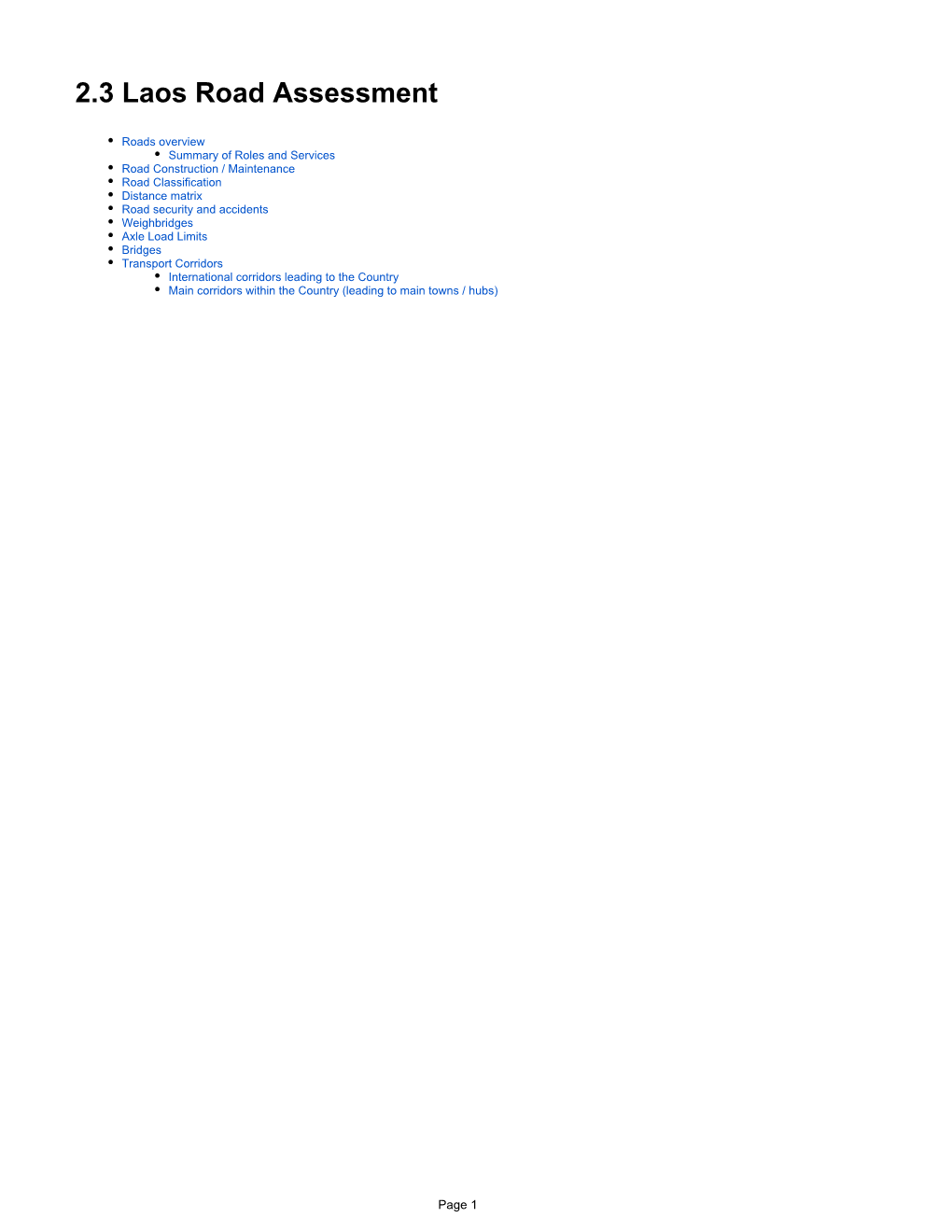 2.3 Laos Road Assessment