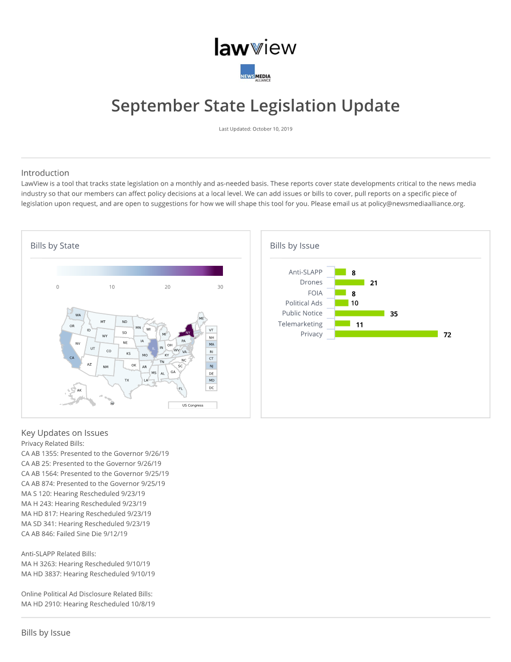 September State Legislation Update