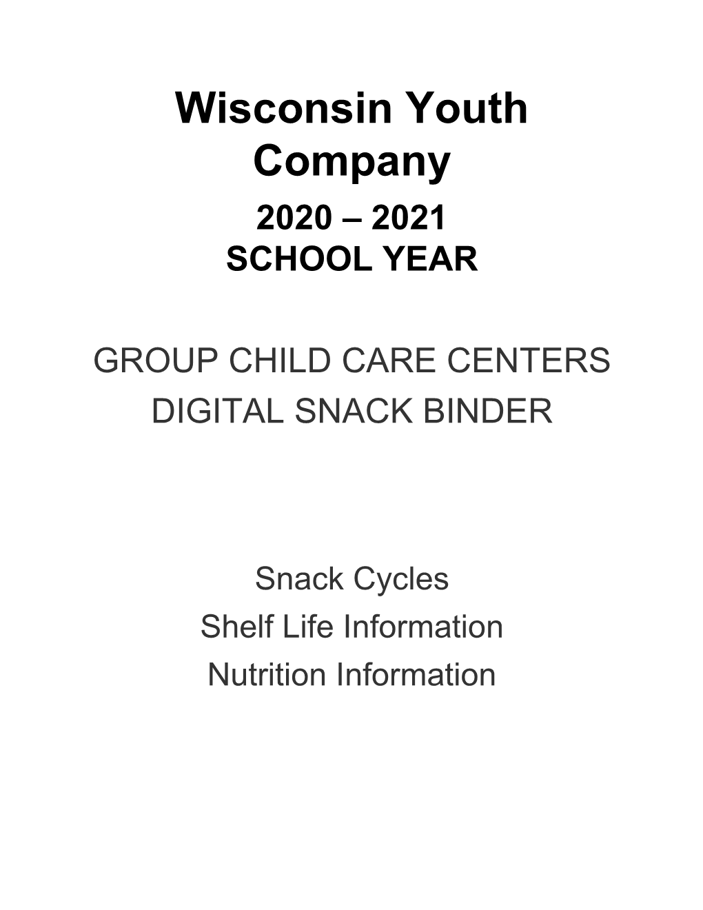 2020-2021 Program Snack Cycle