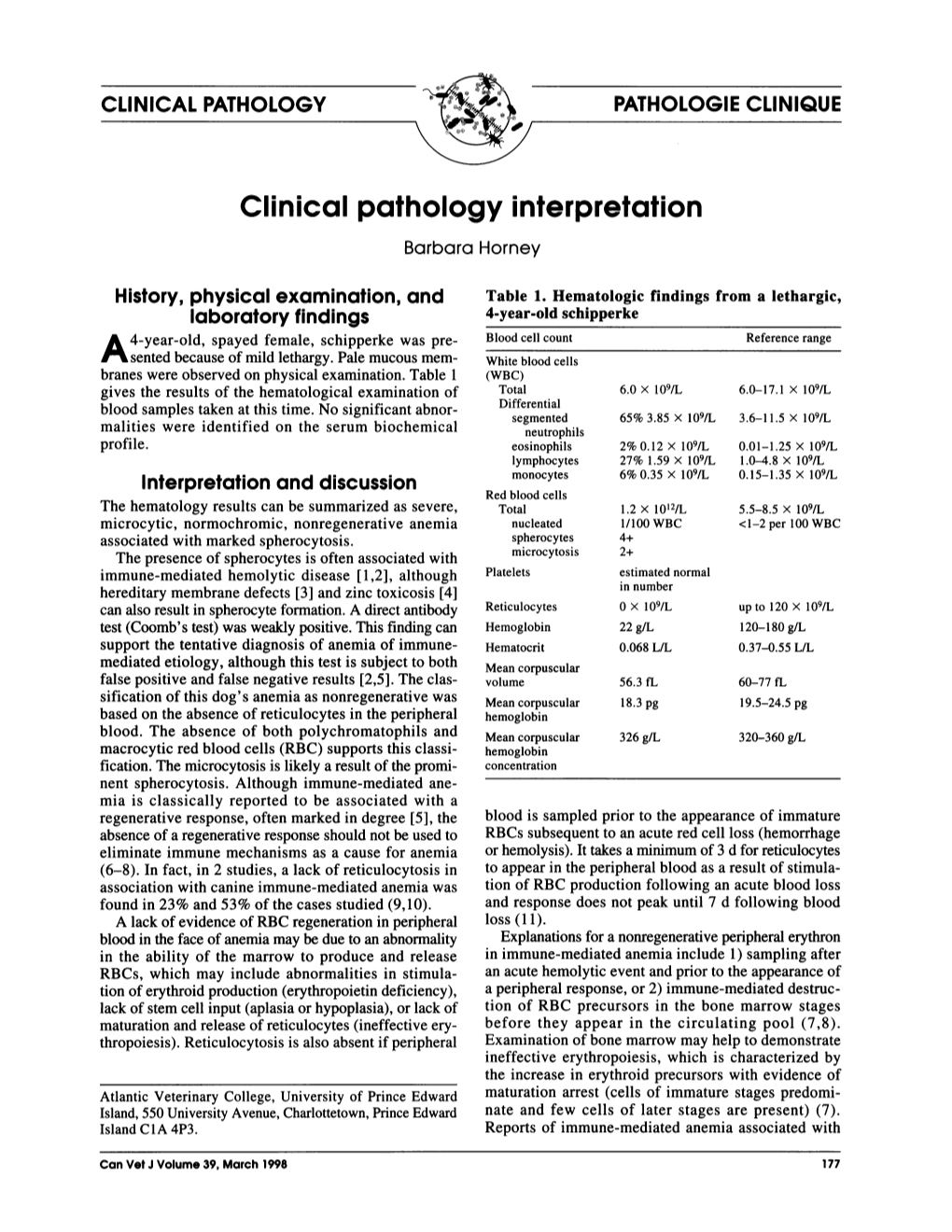 Clinical Pathology Interpretation Barbara Horney