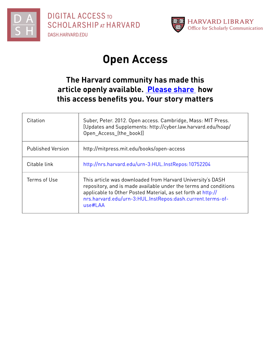 Open Access Publishing