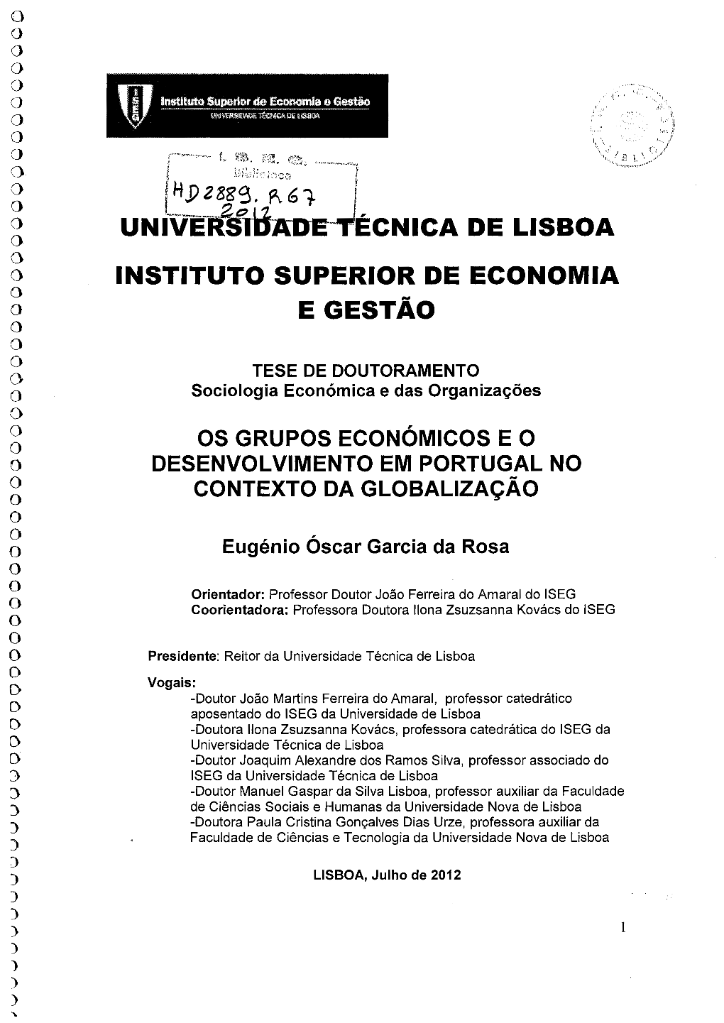 Instituto Superior De Economia E Gestao