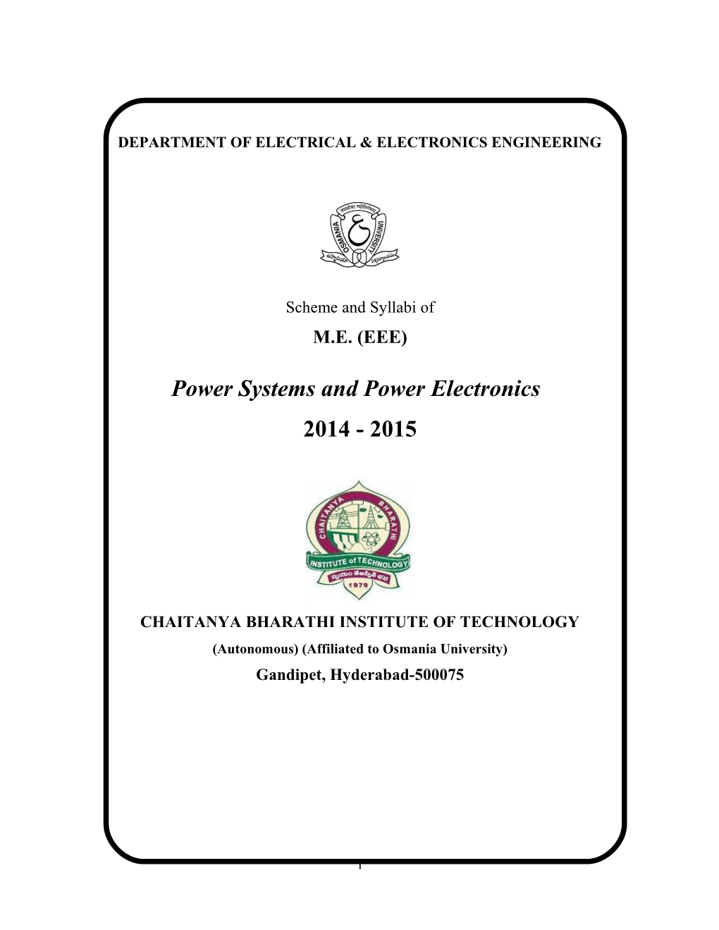 Department of Electrical & Electronics Engineering