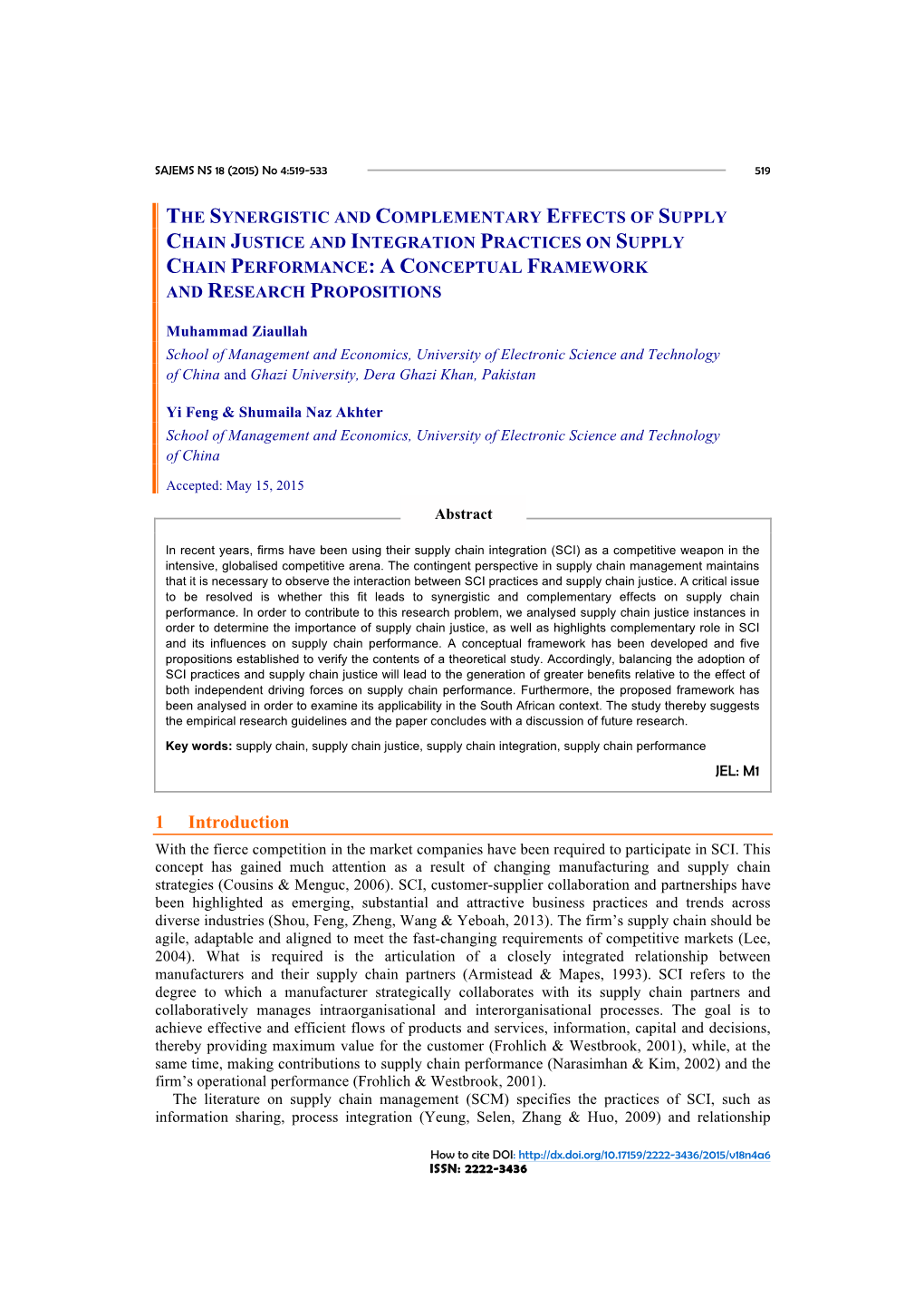 The Synergistic and Complementary Effects of Supply