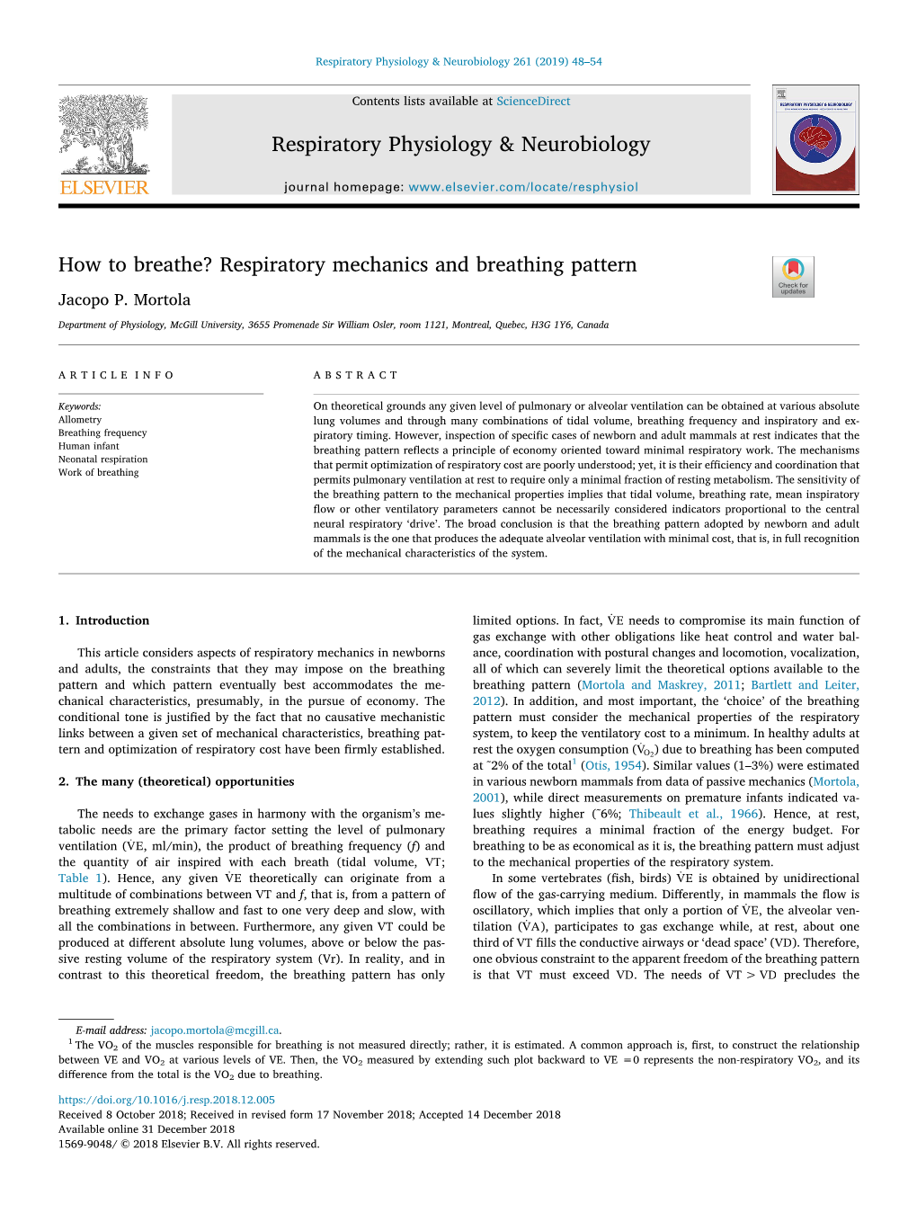 Respiratory Mechanics and Breathing Pattern T Jacopo P