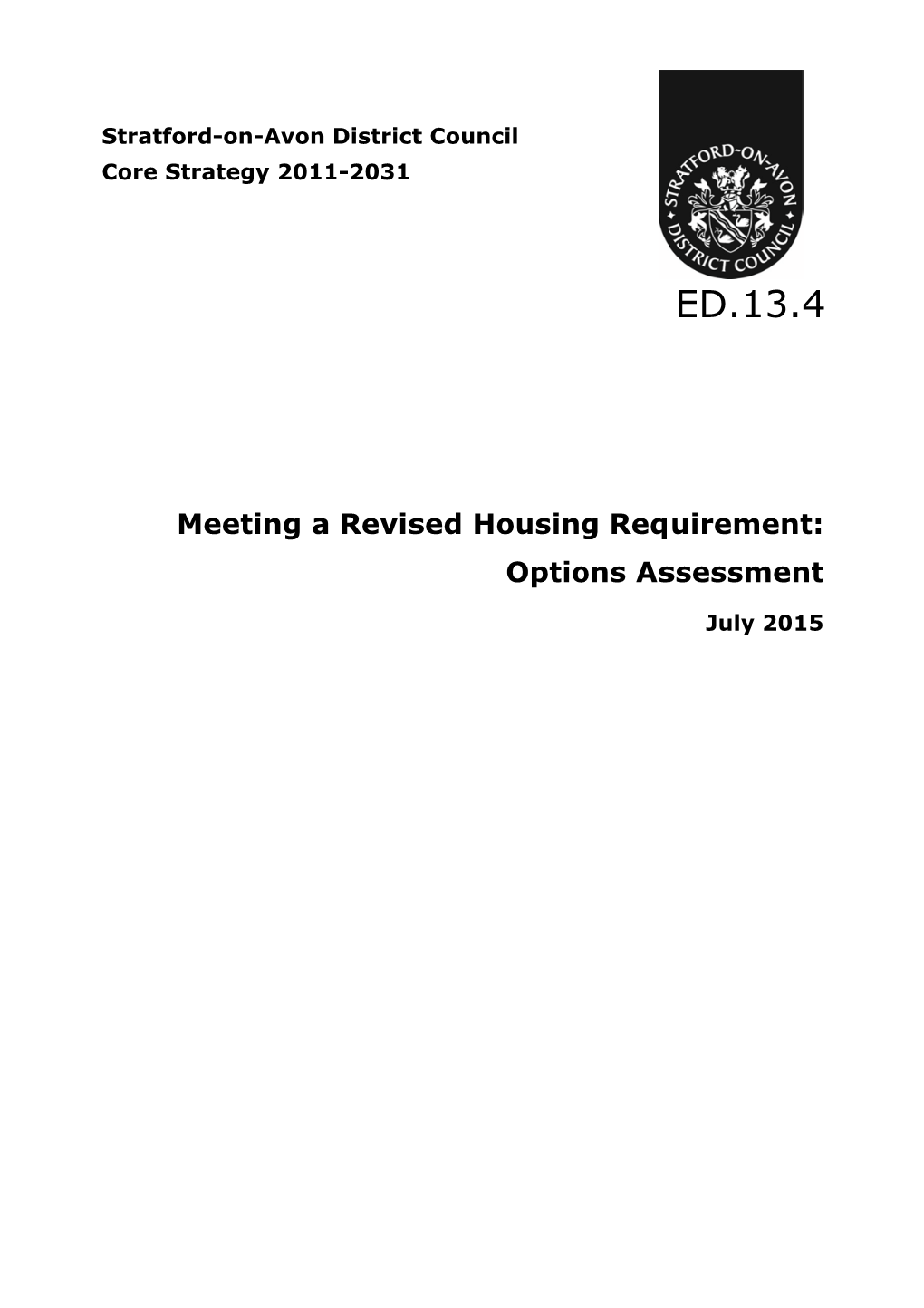 Meeting a Revised Housing Requirement: Options Assessment