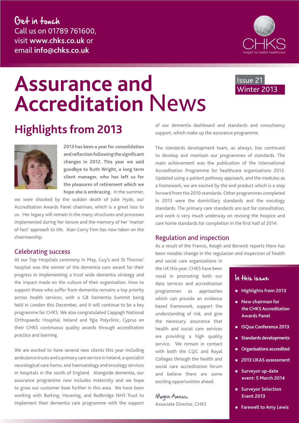 Assurance and Accreditation News