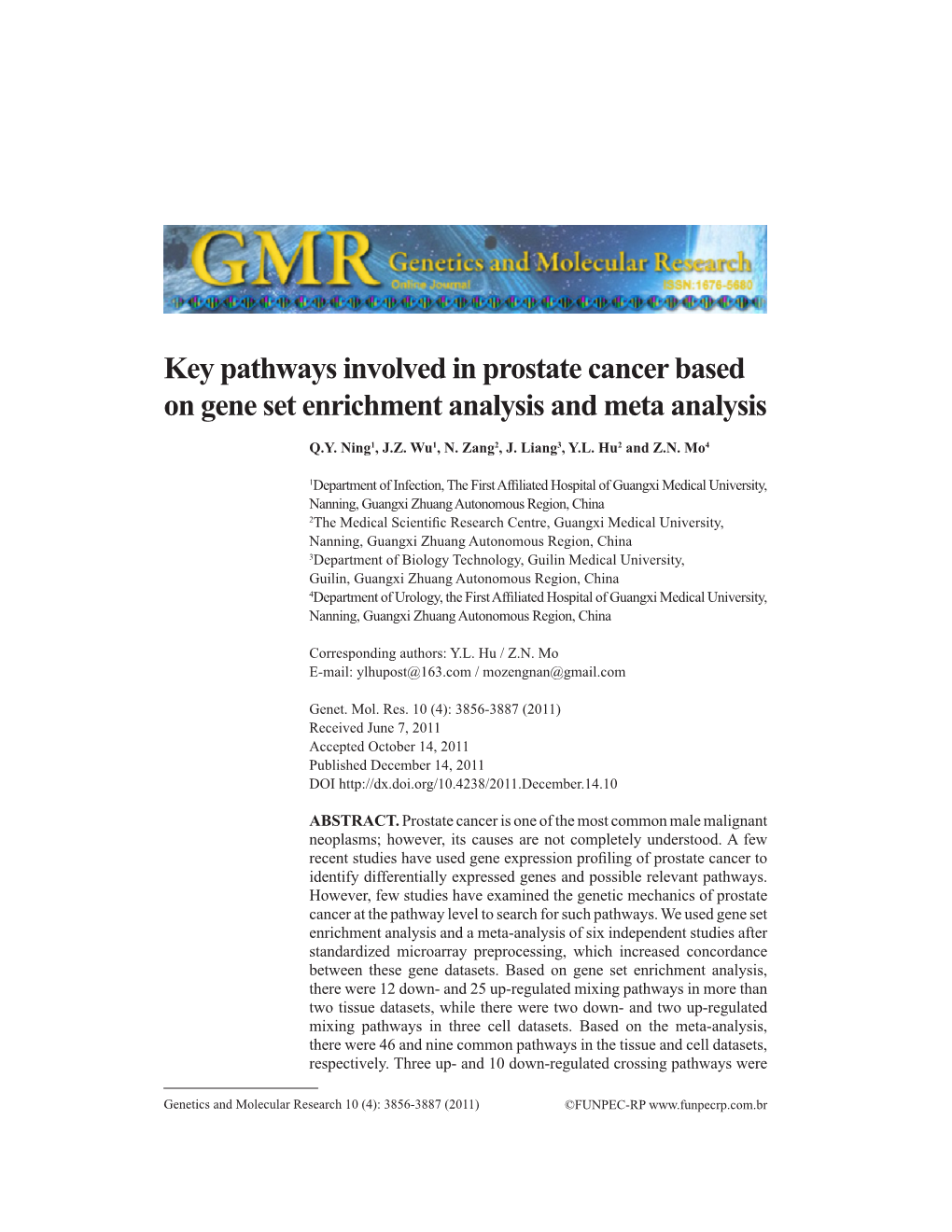 Key Pathways Involved in Prostate Cancer Based on Gene Set Enrichment Analysis and Meta Analysis