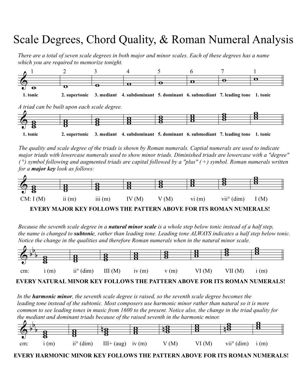 Day 17 AP Music Handout, Scale Degress.Mus