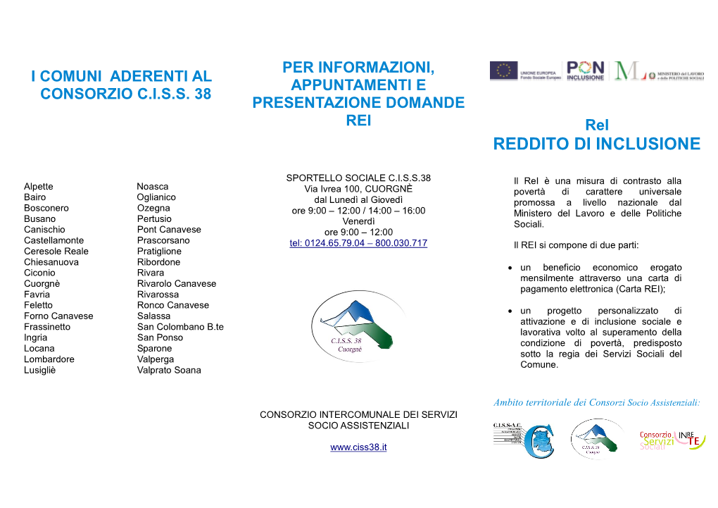 I Comuni Aderenti Al Appuntamenti E Consorzio C.I.S.S