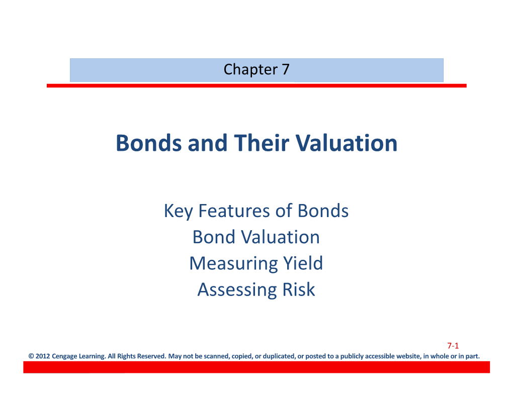 Bonds and Their Valuation