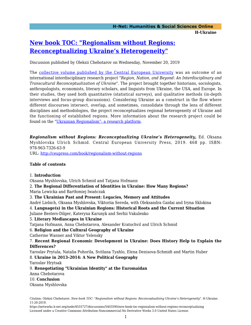 Regionalism Without Regions: Reconceptualizing Ukraine's