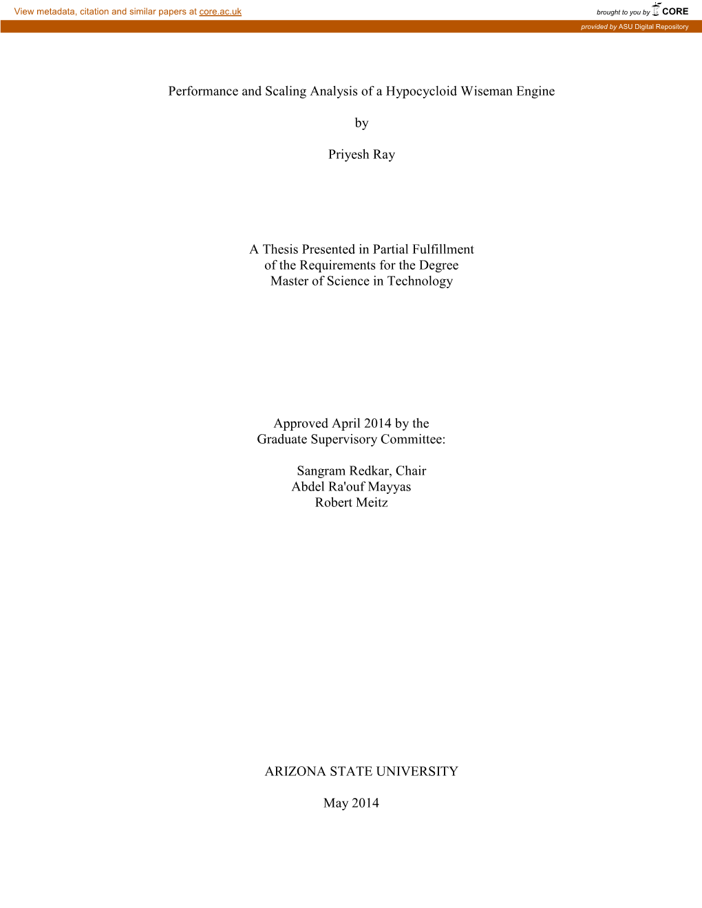 Performance and Scaling Analysis of a Hypocycloid Wiseman Engine By