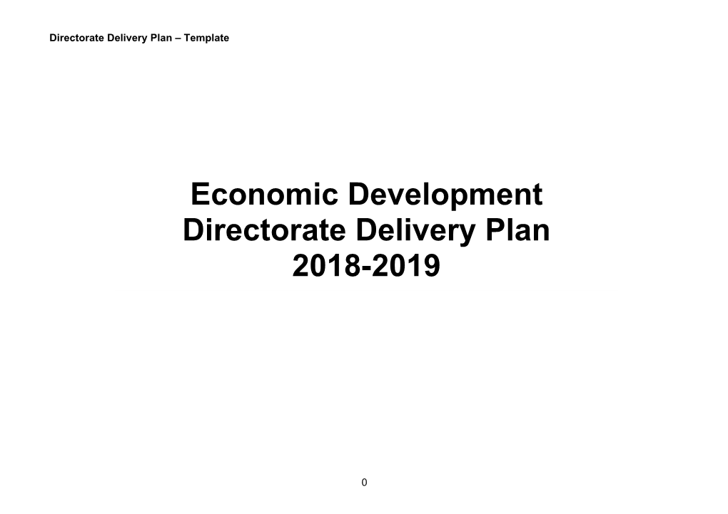 2018-19 Directorate Delivery Plan