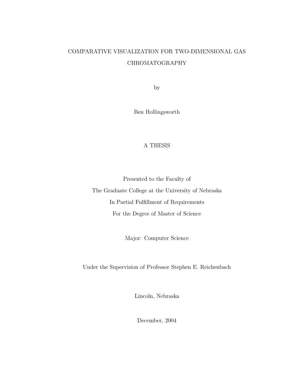 Comparative Visualization for Two-Dimensional Gas Chromatography