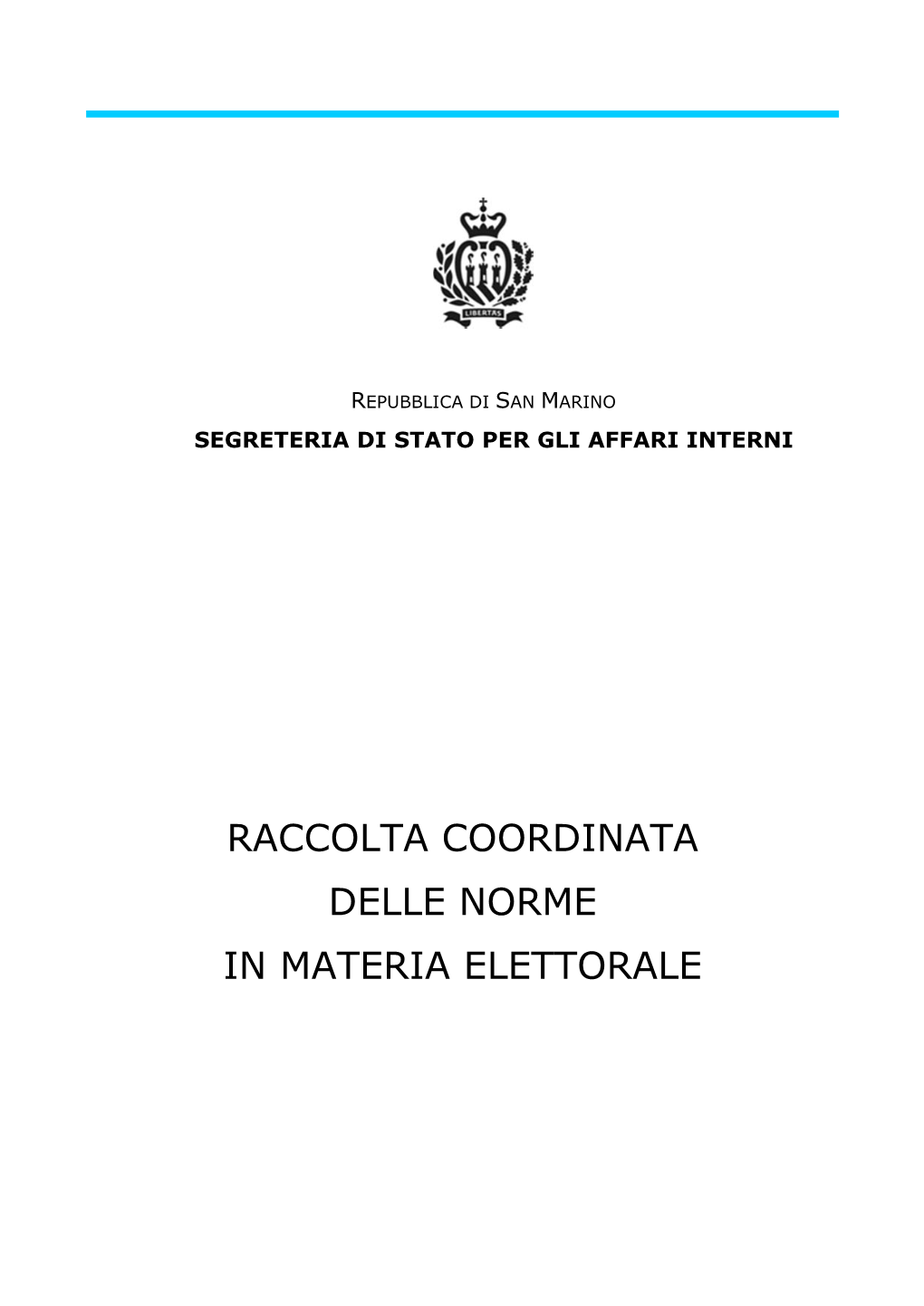 Raccolta Coordinata Delle Norme in Materia Elettorale