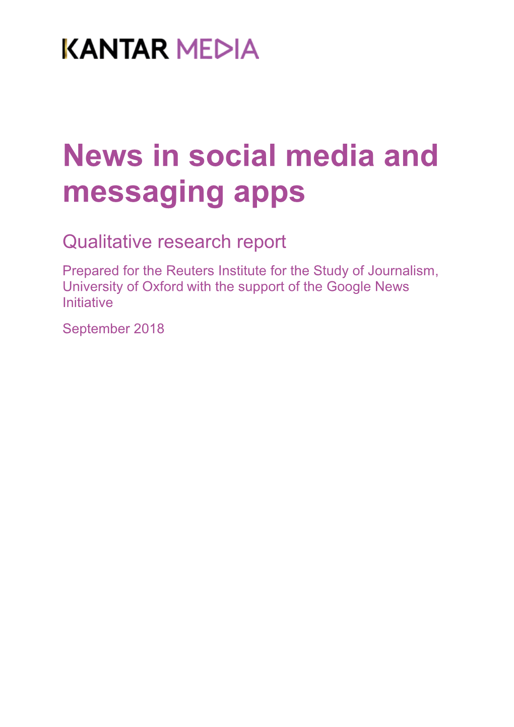 News in Social Media and Messaging Apps