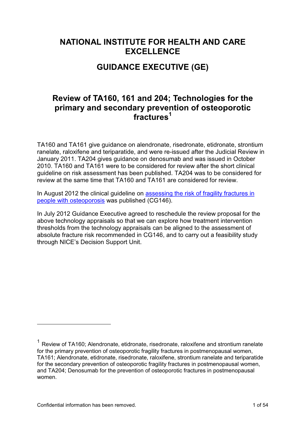 (GE) Review of TA160, 161 and 204; Technologies for The