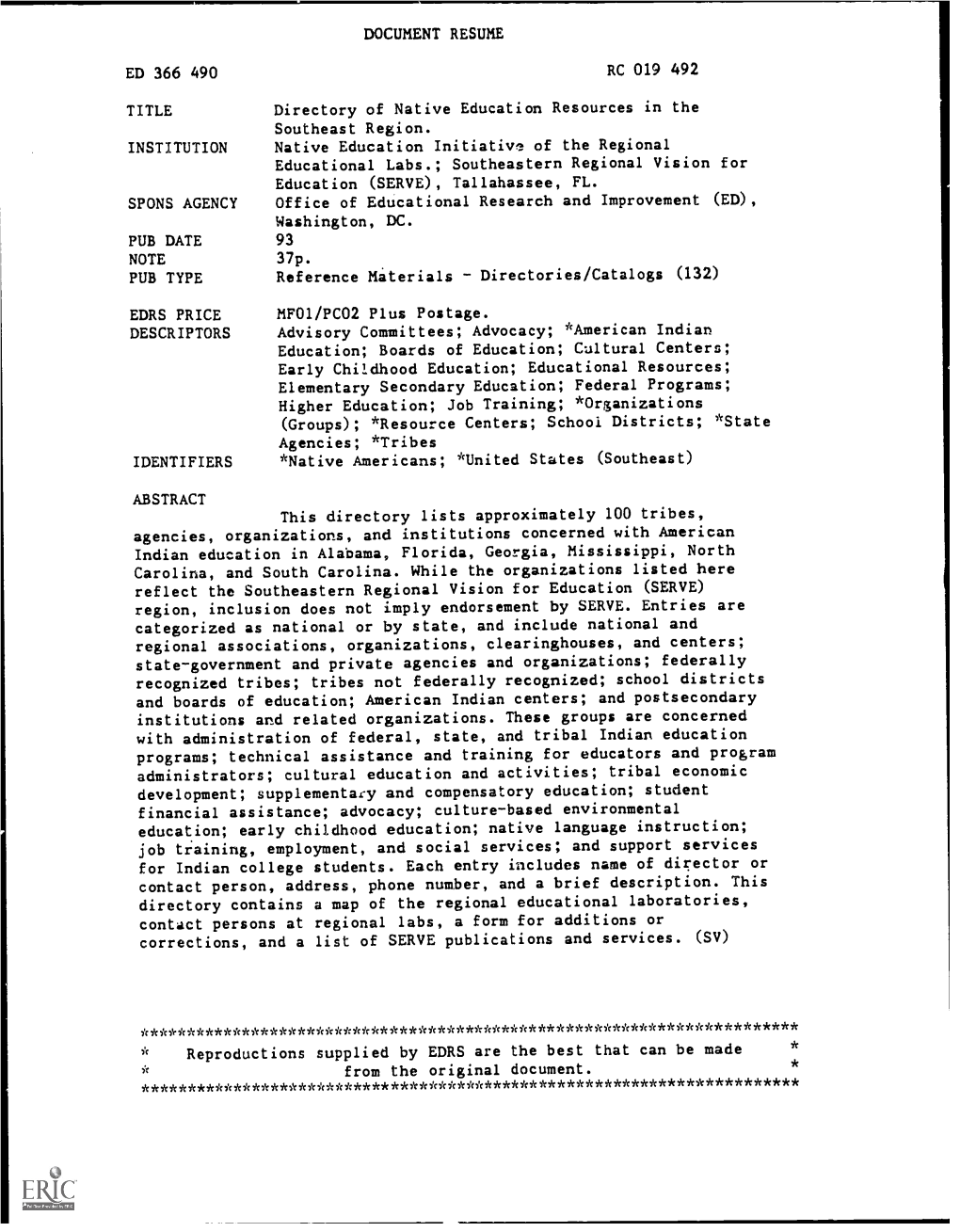 Southeastern Regional Vision for Reference Materials