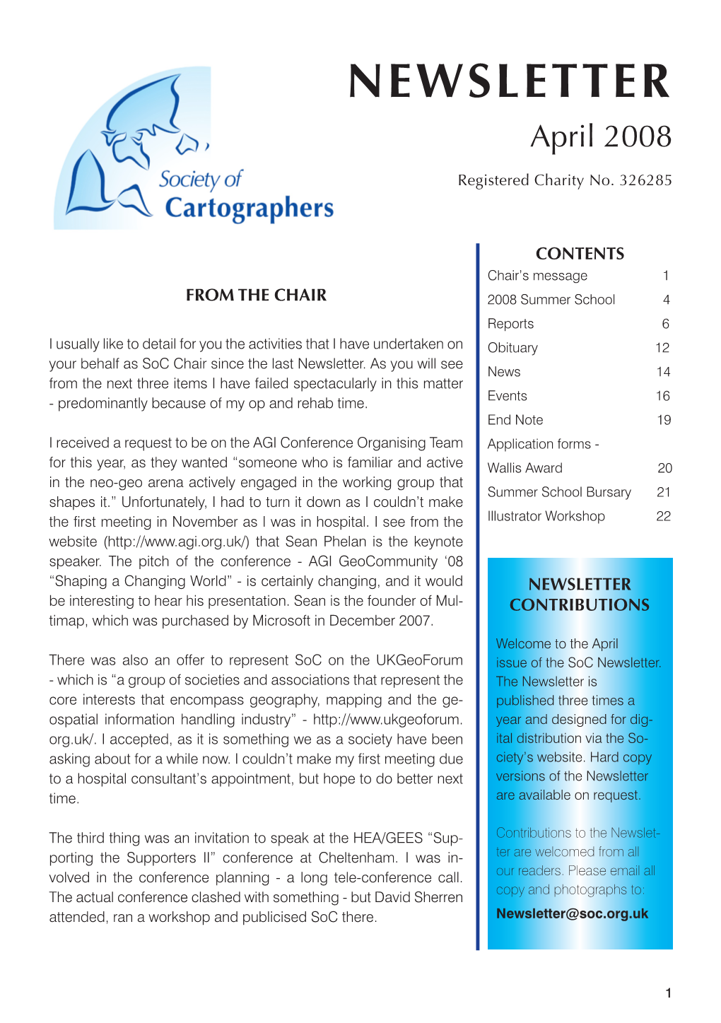 NEWSLETTER April 2008