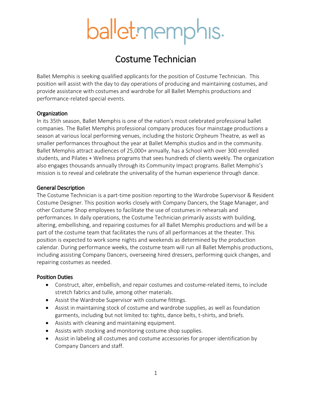 Costume Technician