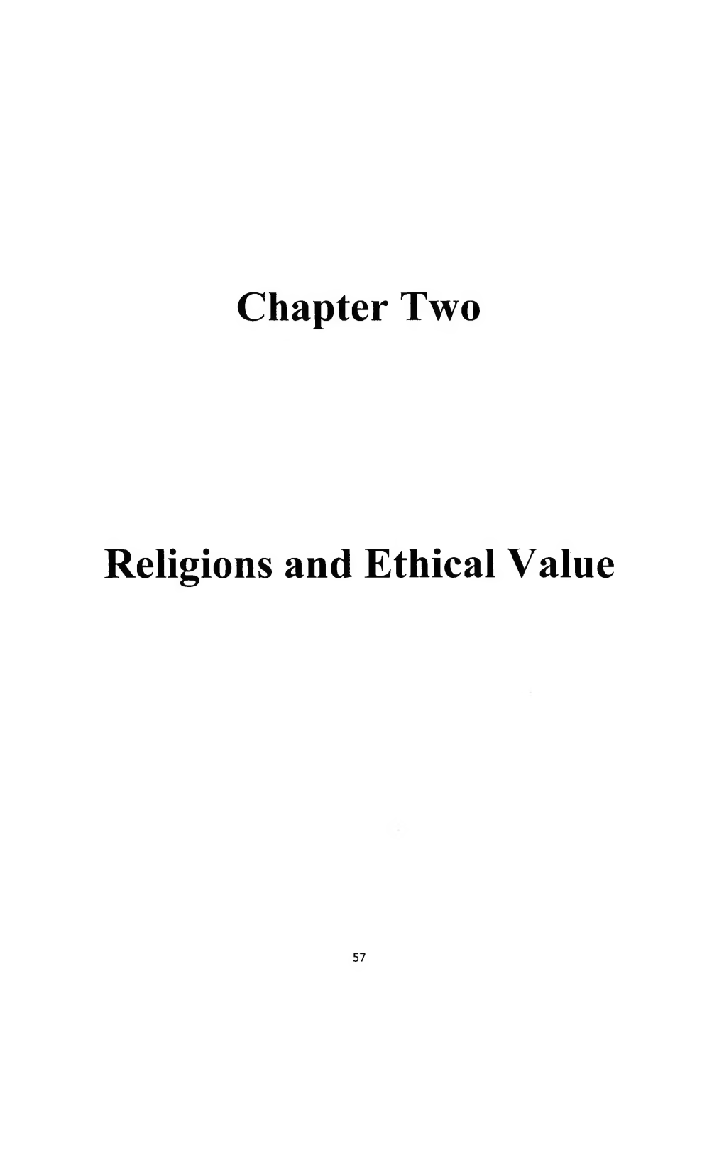 Chapter Two Religions and Ethical Value