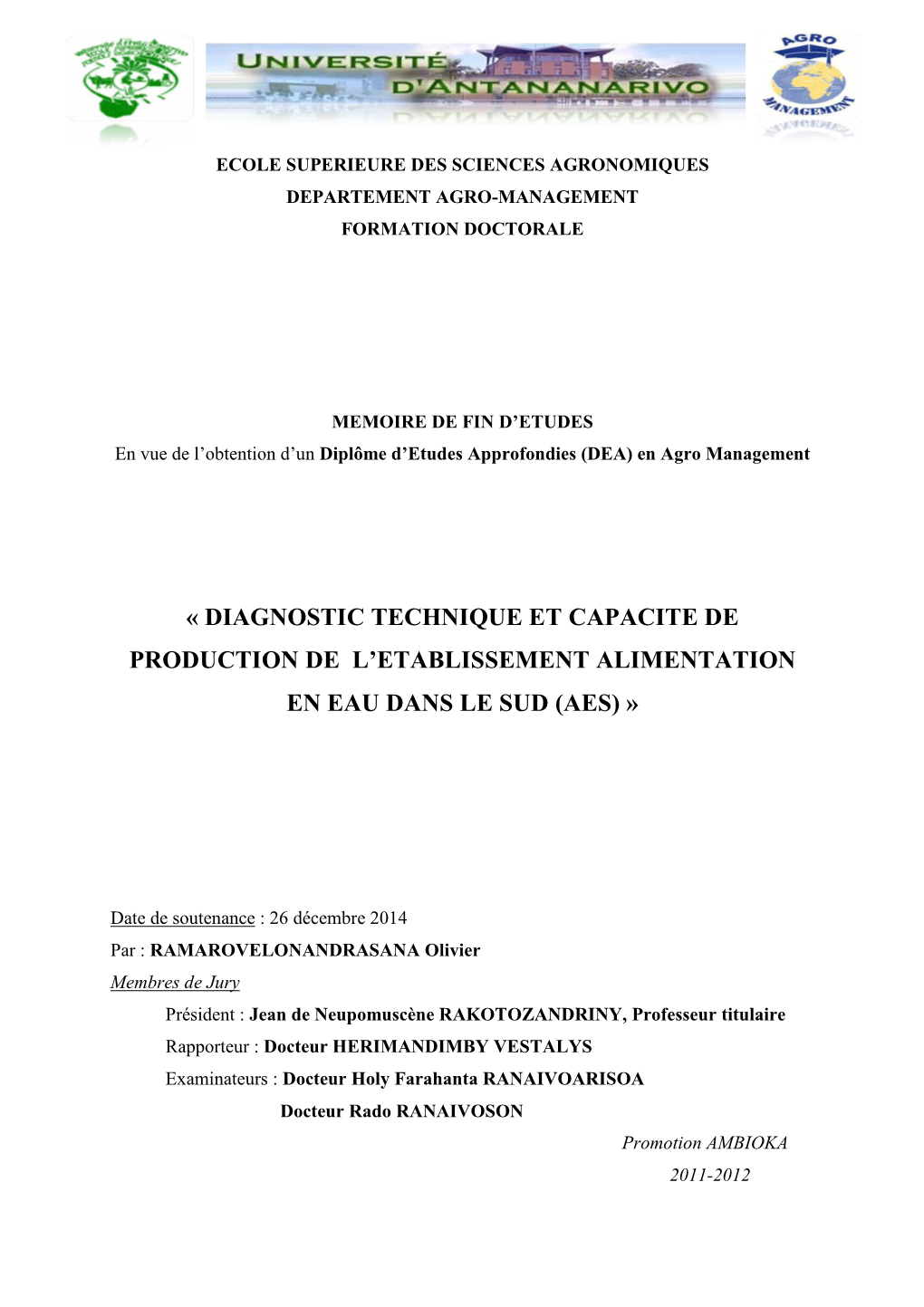 Universite D'antananarivo