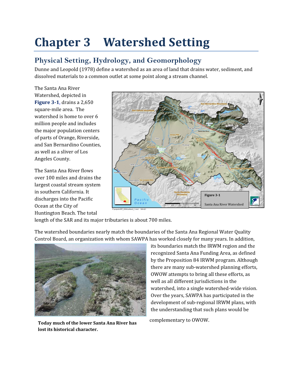 Chapter 3 Watershed Setting