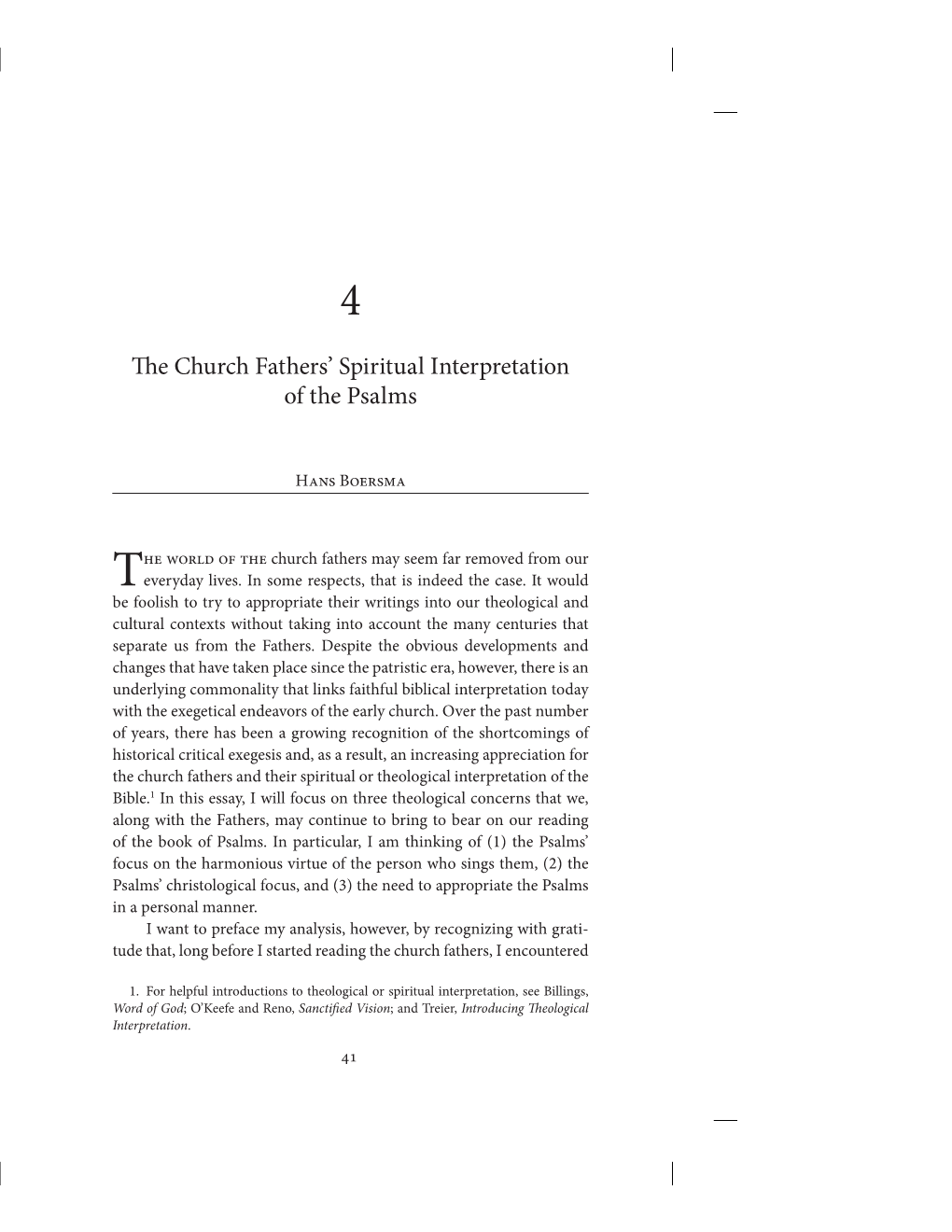 The Church Fathers' Spiritual Interpretation of the Psalms