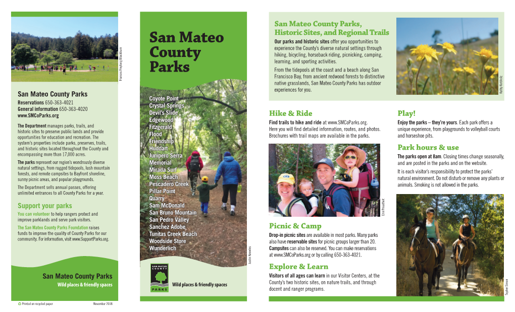 Pdfsan Mateo County Parks Brochure